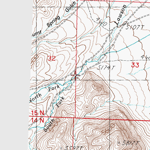 Topographic Map of South Fork Lawson Creek, ID