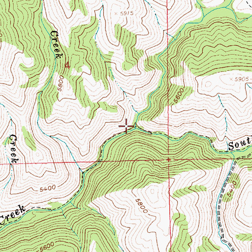 Topographic Map of South Fork Lime Creek, ID