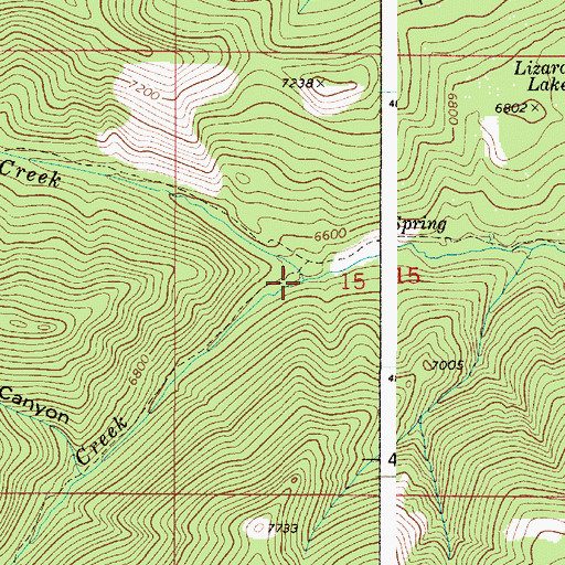Topographic Map of South Fork Mahogany Creek, ID