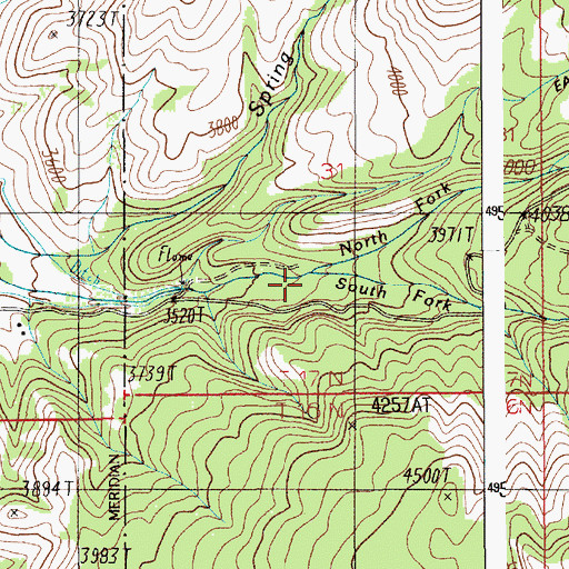 Topographic Map of South Fork Mill Creek, ID