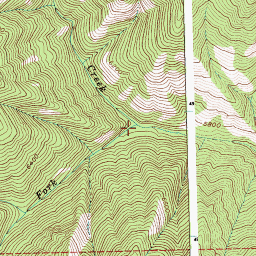 Topographic Map of South Fork Norton Creek, ID