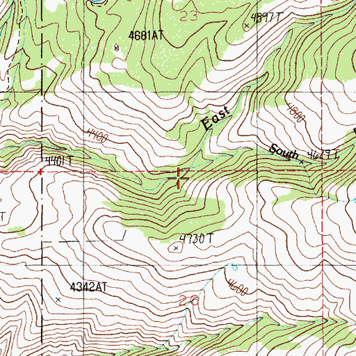 Topographic Map of South Fork East Fork King Hill Creek, ID