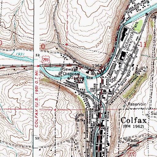 Topographic Map of South Fork Palouse River, WA
