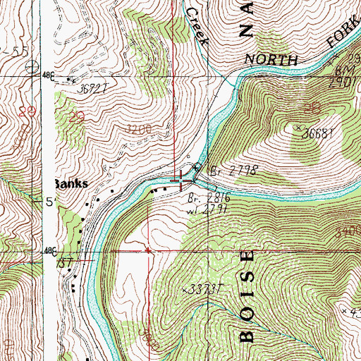 Topographic Map of South Fork Payette River, ID