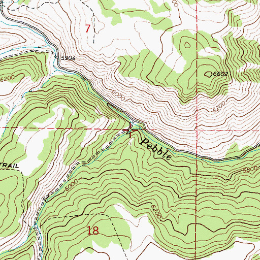Topographic Map of South Fork Pebble Creek, ID