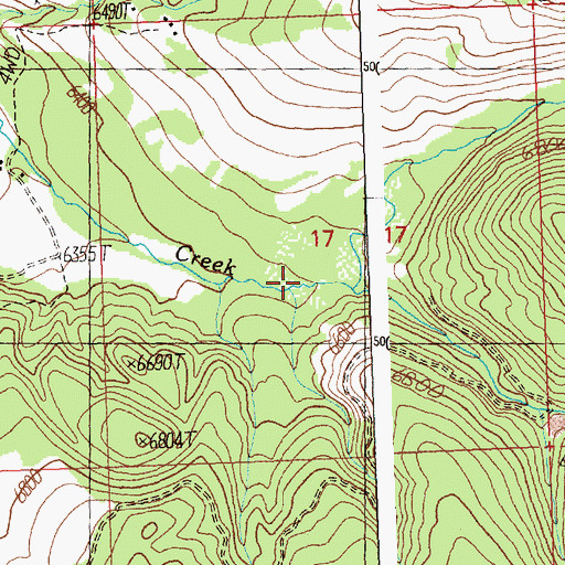 Topographic Map of South Fork Phelan Creek, ID