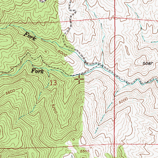 Topographic Map of South Fork Pine Creek, ID