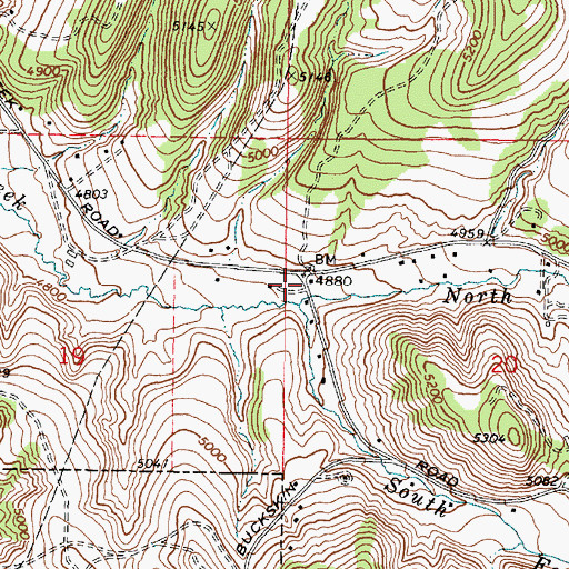 Topographic Map of South Fork Pocatello Creek, ID