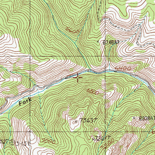 Topographic Map of South Fork Porphyry Creek, ID