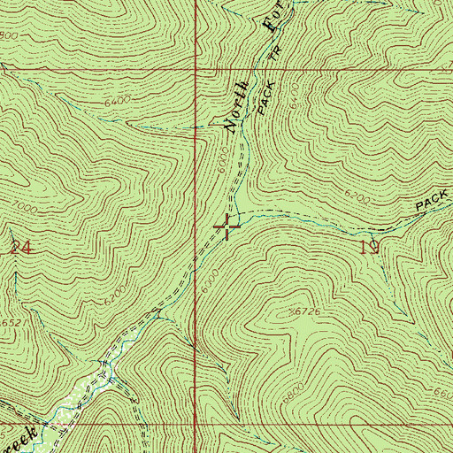 Topographic Map of South Fork Rainey Creek, ID