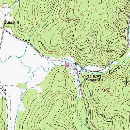 Topographic Map of South Fork Red River, ID