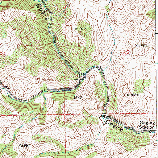 Topographic Map of South Fork Robie Creek, ID