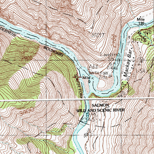 Topographic Map of South Fork Salmon River, ID