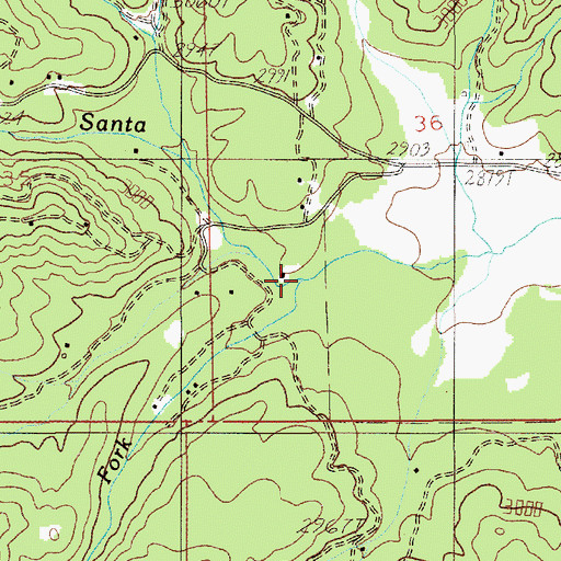 Topographic Map of South Fork Santa Creek, ID