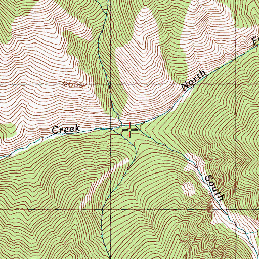 Topographic Map of South Fork Sheep Creek, ID