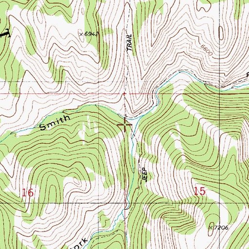 Topographic Map of South Fork Smith Canyon, ID