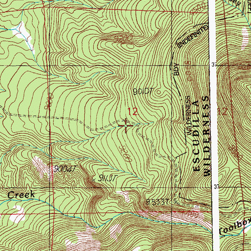 Topographic Map of Paddy Fork Tank, AZ