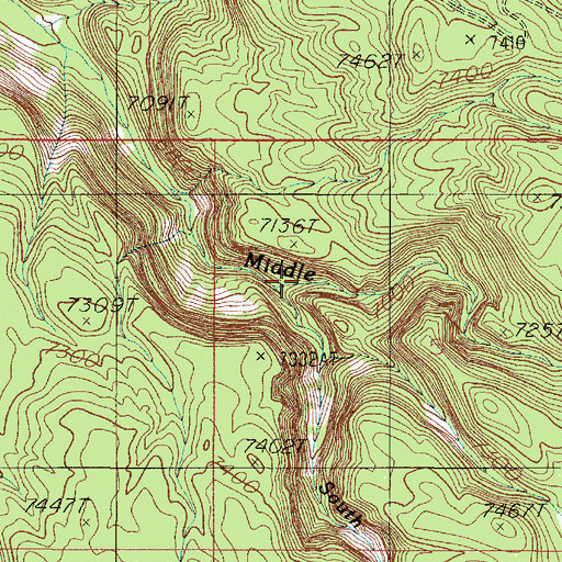 Topographic Map of South Fork Split Creek, ID