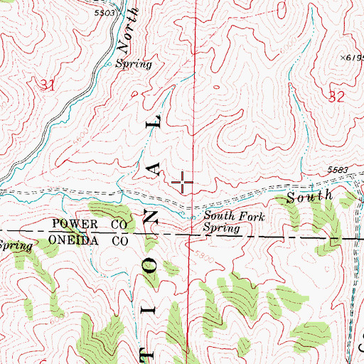 Topographic Map of South Fork Spring, ID