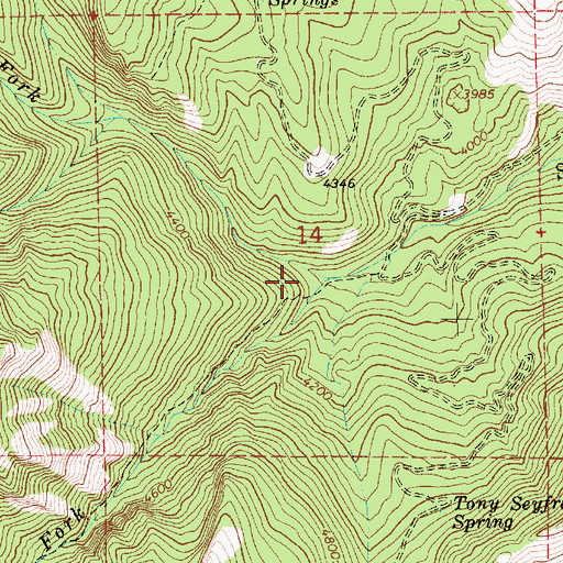 Topographic Map of South Fork Squaw Creek, ID