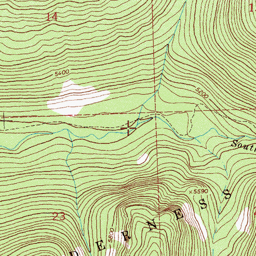 Topographic Map of South Fork Storm Creek, ID