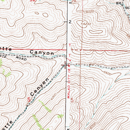 Topographic Map of South Fork Sublette Canyon, ID