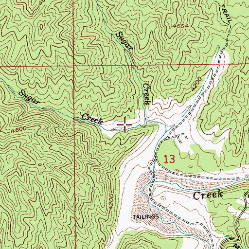 Topographic Map of South Fork Sugar Creek, ID