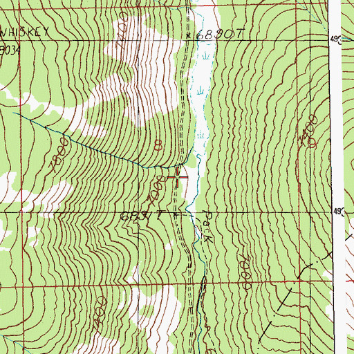 Topographic Map of South Fork Sulphur Creek Trail, ID