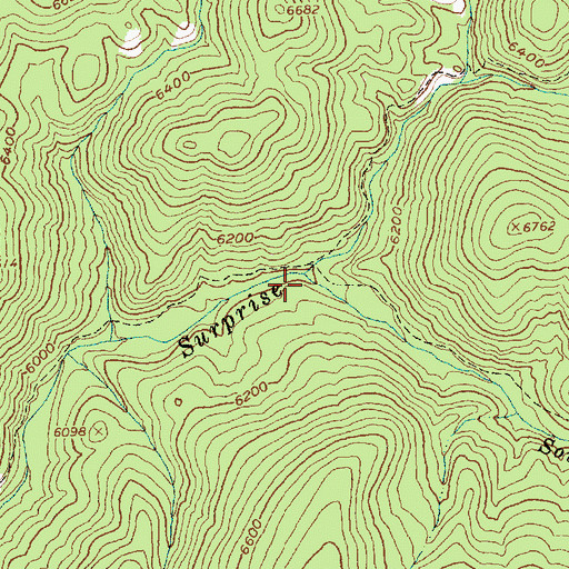 Topographic Map of South Fork Surprise Creek, ID