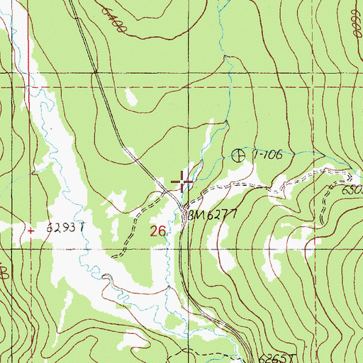 Topographic Map of South Fork Threemile Creek, ID