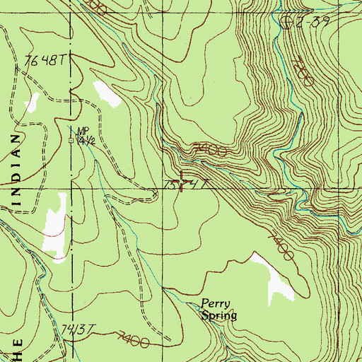 Topographic Map of Perry Spring, AZ