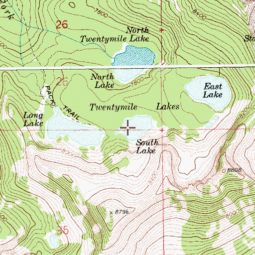 Topographic Map of South Lake, ID