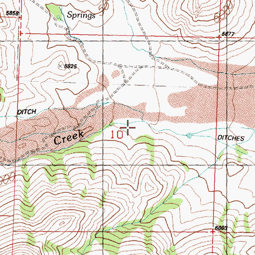 Topographic Map of South Lava Creek, ID