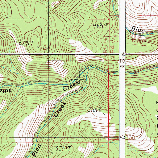 Topographic Map of South Pine Creek, ID