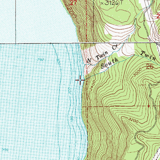Topographic Map of South Twin Creek, ID