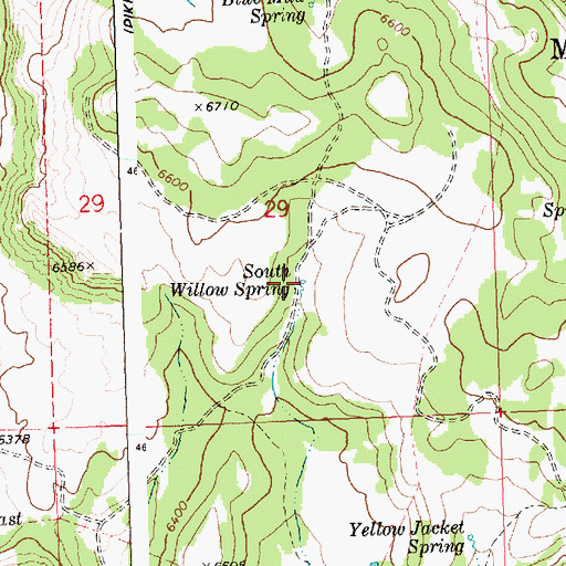 Topographic Map of South Willow Spring, ID