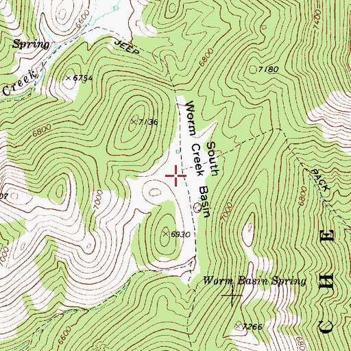 Topographic Map of South Worm Creek Basin, ID