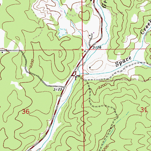 Topographic Map of Space Creek, ID