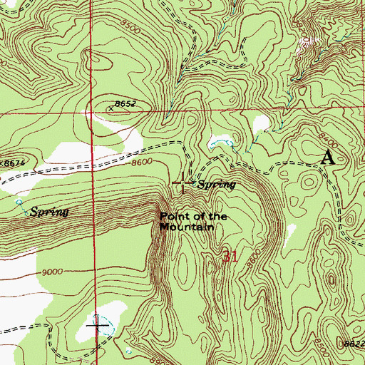 Topographic Map of Point of Mountain Spring, AZ