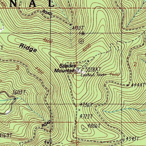 Topographic Map of Spades Mountain, ID