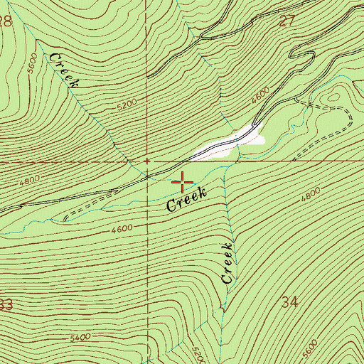 Topographic Map of Spanish Creek, ID
