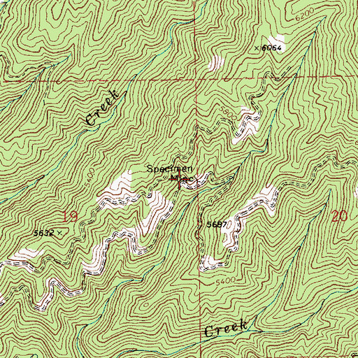 Topographic Map of Specimen Mine, ID