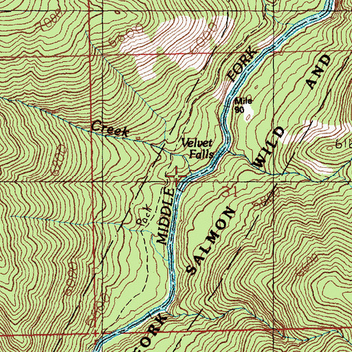 Topographic Map of Spike Creek, ID