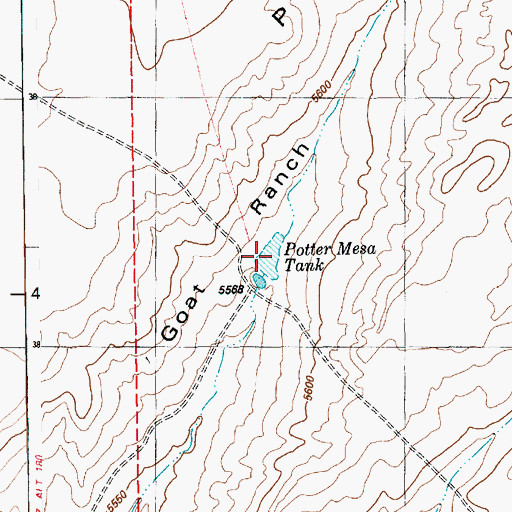 Topographic Map of Potter Mesa Tank, AZ