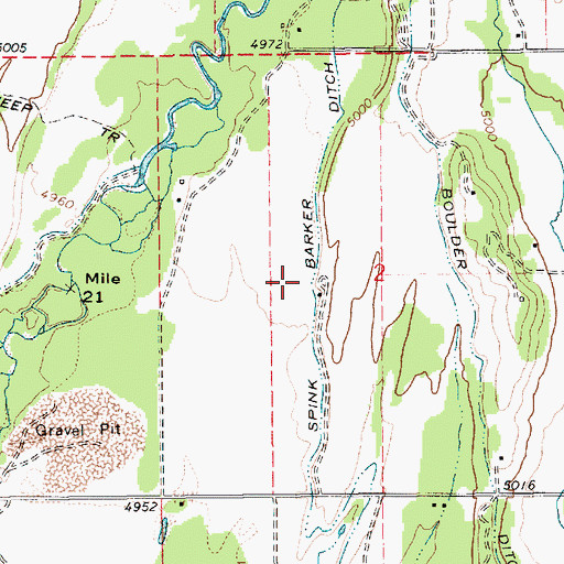 Topographic Map of Spink Barker Ditch, ID