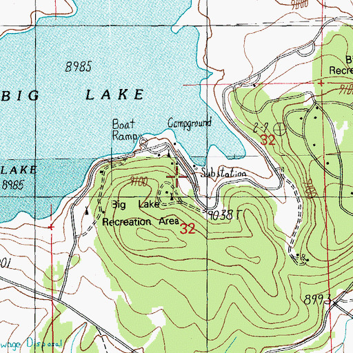 Topographic Map of Rainbow Campground, AZ