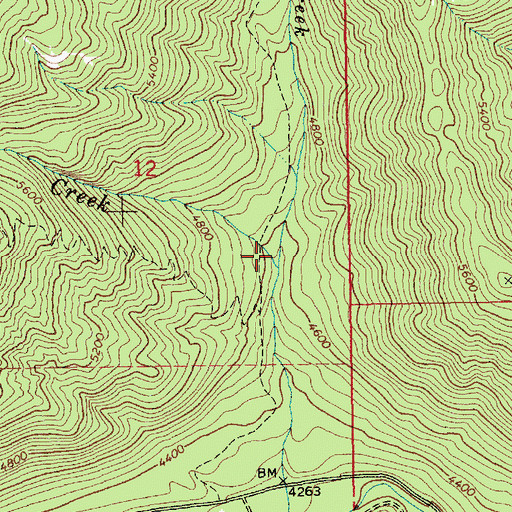 Topographic Map of Split Creek, ID