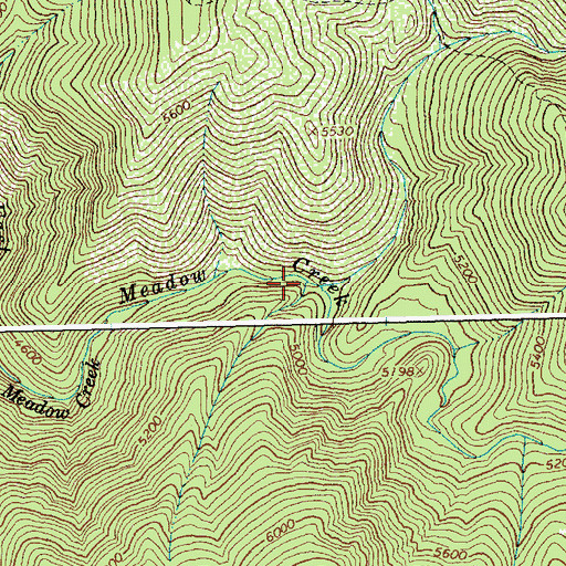Topographic Map of Spook Creek, ID