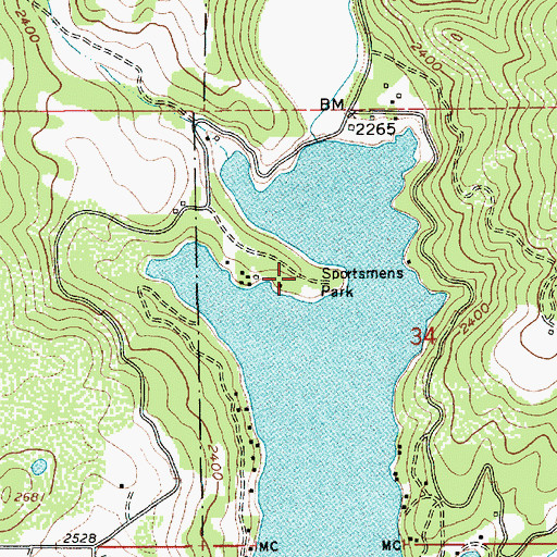 Topographic Map of Hayden Lake Sportsman Park, ID