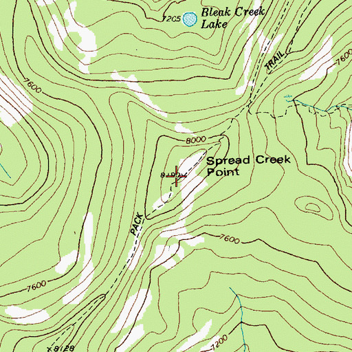 Topographic Map of Spread Creek Point, ID